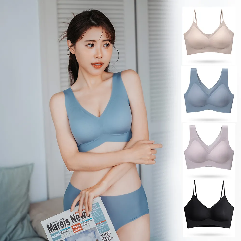 【蒂巴蕾】2件組-涼感無痕無鋼圈內衣 M號-XL號(大尺碼 文胸 內衣 女 無痕內衣 冰絲內衣)