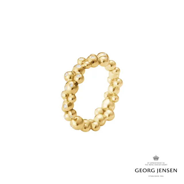【Georg Jensen 喬治傑生】MOONLIGHT GRAPES 指環戒指 (18K黃金 鑽石)