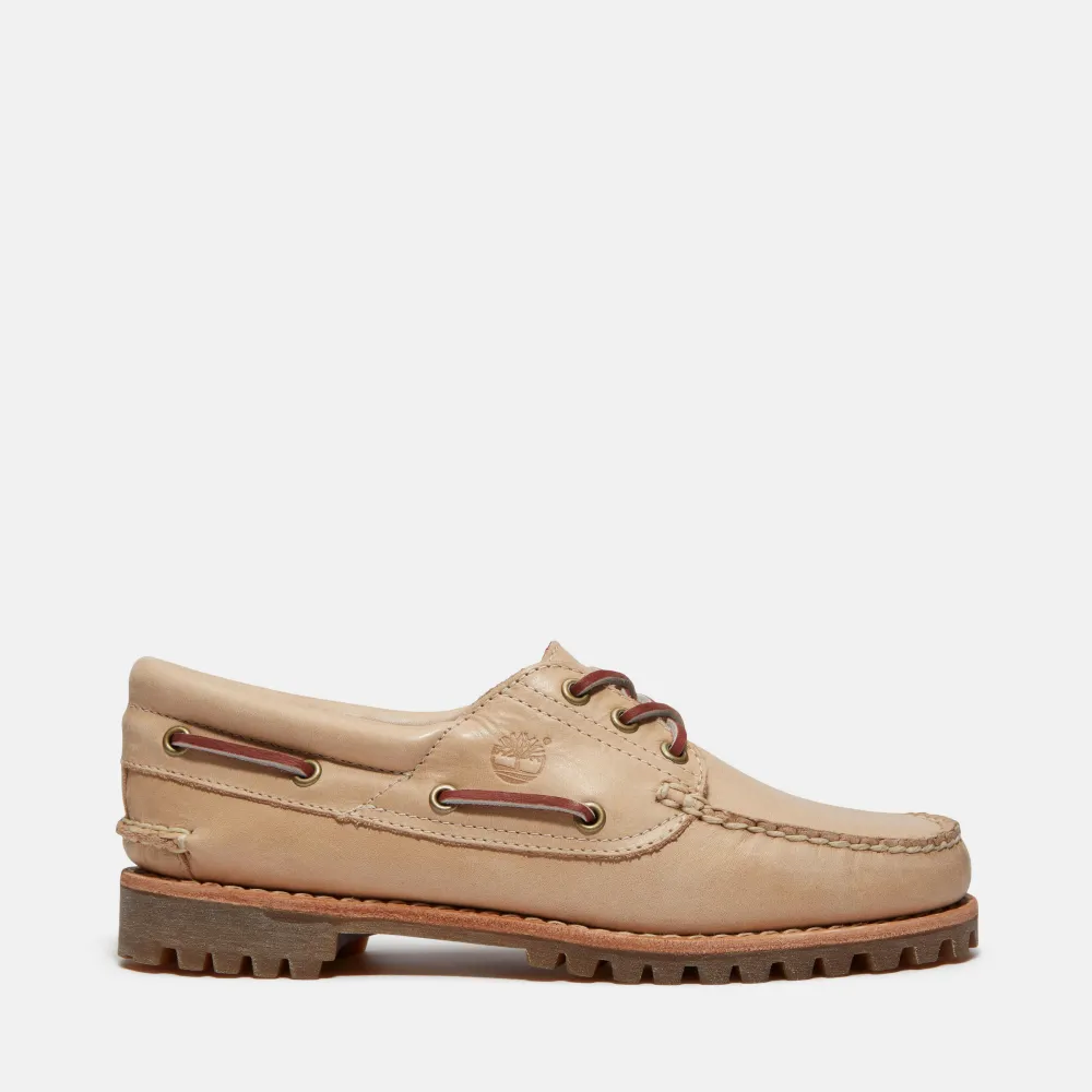 【Timberland】女款淺米色三孔休閒帆船鞋(A2GNVEN2)