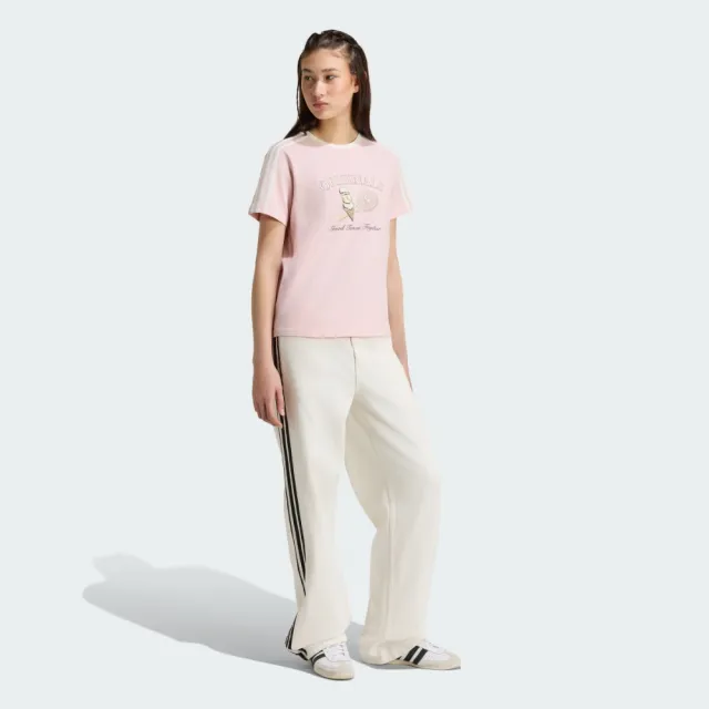 【adidas 愛迪達】短袖上衣 女 三葉草 亞規 SPORTS TEE SS W 粉 KX6894