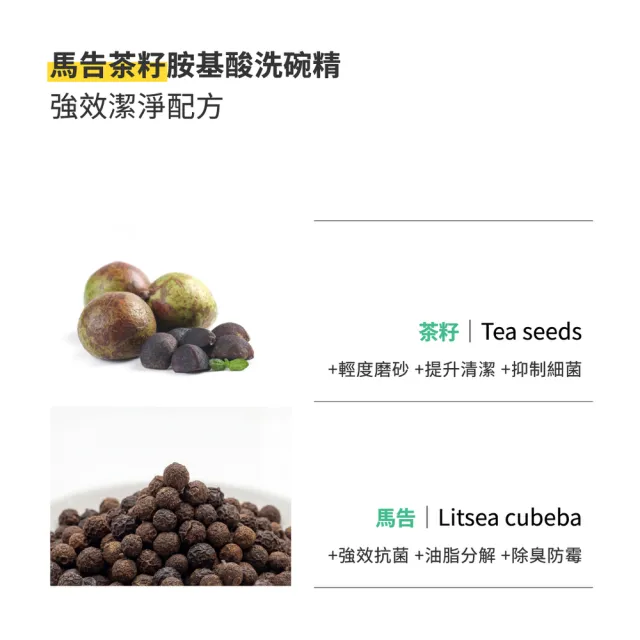 【VEGANWELL】馬告茶籽胺基酸洗碗精500mL