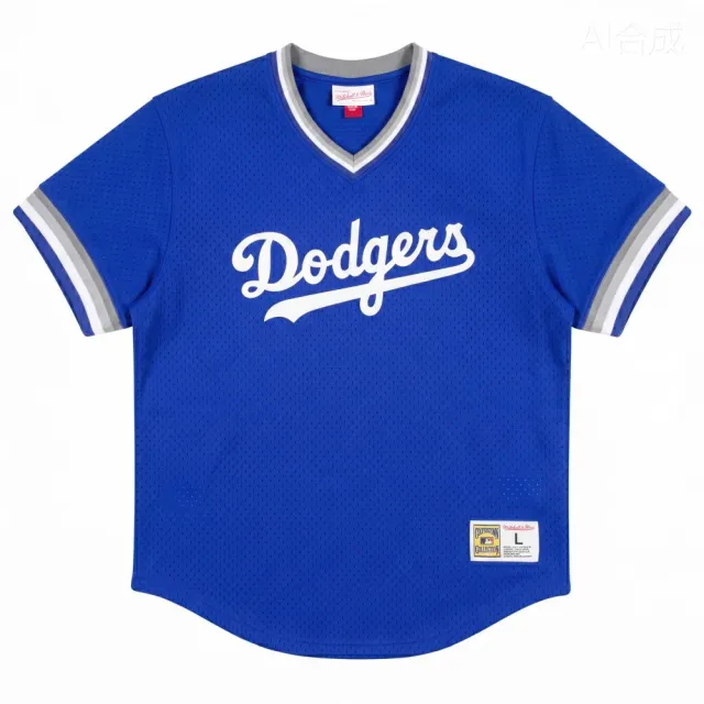 【MITCHELL & NESS】MLB MESH V-NECK LOS ANGELES DODGERS ROYAL 洛杉磯道奇 藍 V領網眼球衣 上衣 T恤