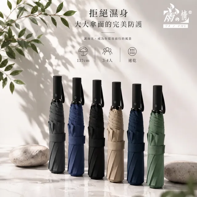 【雨之情】大大傘面簡約時尚自動傘-雨傘 大傘面 自動傘 自動摺疊傘