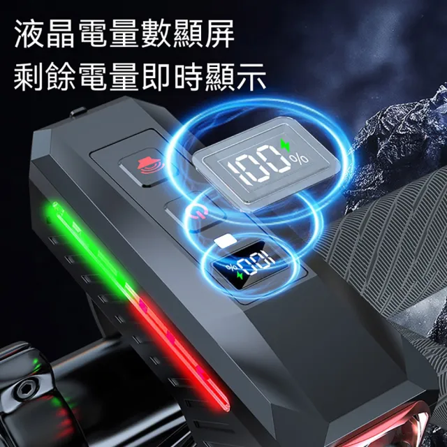 【LUYOO】三色智慧光感自行車燈 帶喇叭 充電腳踏車燈 單車前燈 騎行警示燈/防水/自行車燈/喇叭