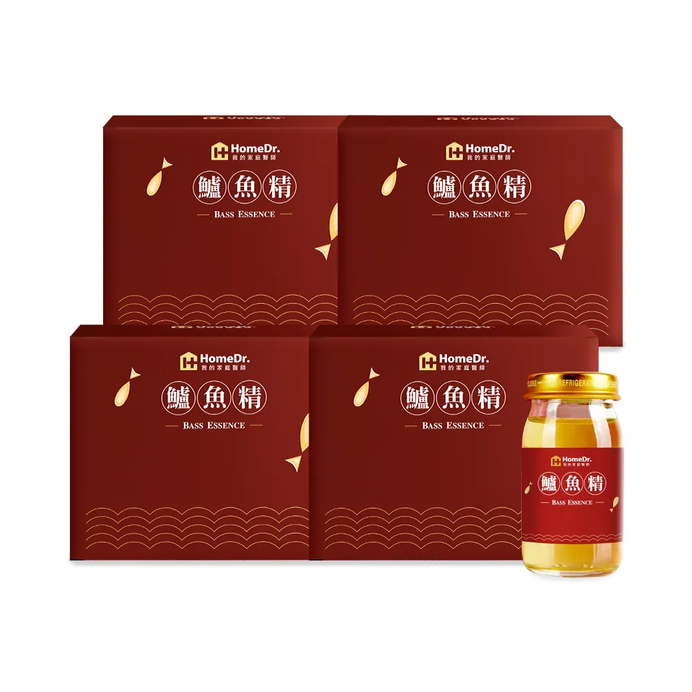 【Home Dr.】一開即飲小分子胜月太鱸魚精x4盒(60mlx6瓶/盒 共24瓶 護關鍵專利 滋補強身 年節送禮 常溫保存)