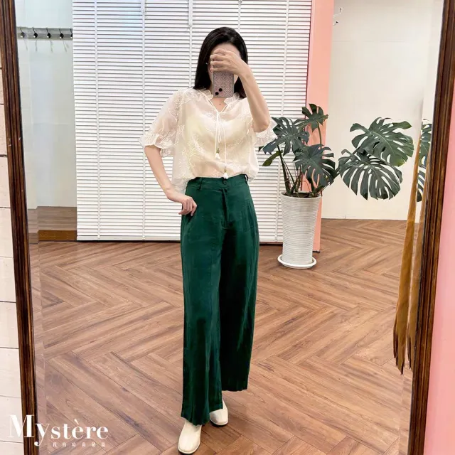 【my stere 我的時尚秘境】經典百搭亞麻直筒寬褲 三色 亞麻長褲 休閒寬褲 直筒褲 輕薄夏季長褲