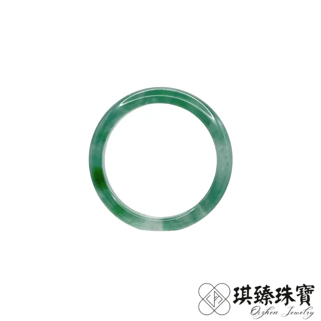 【琪臻珠寶】天然A貨翡翠糯冰種藍水飄花細版戒指(內徑14-18mm_經典款_隨機出貨_9月獻禮_限時優惠)
