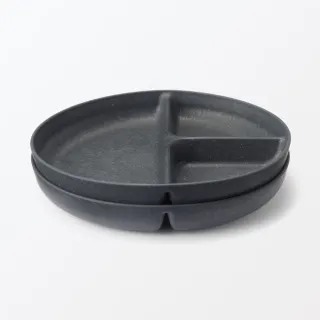 【MUJI 無印良品】再生環保材質分隔盤兩入組 211餐盤 兒童餐盤 環保材質 