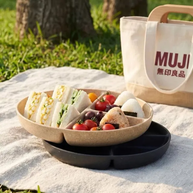 【MUJI 無印良品】再生環保材質分隔盤兩入組 211餐盤 兒童餐盤 環保材質 