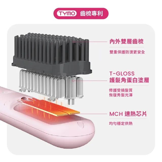 【TYMO】PORTA PRO 負離子無線直髮梳（有線無線雙用/隨身攜帶/離子夾/梳子/護髮）