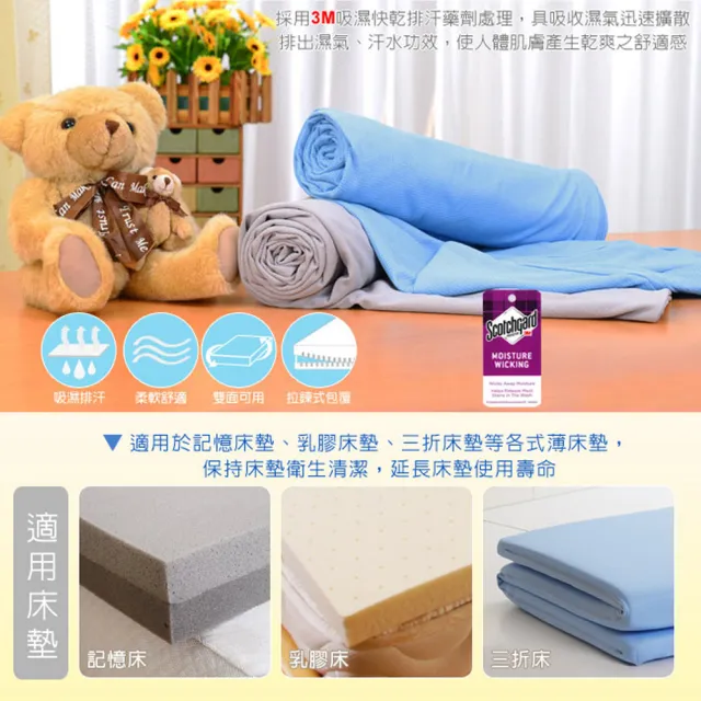 【LooCa】吸濕透氣3-6cm薄床墊布套MIT-拉鍊式(雙人5尺-共2色-速)