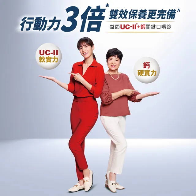 【Move Free 益節】UC-II+鈣關鍵口嚼錠3瓶(共90錠 uc2/關鍵/保健/補鈣/鈣/ucii/UC-II/uc2推薦)