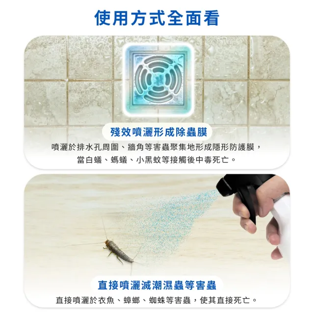 【福來朗】潮濕蟲噴霧 500ml_5入組 (除蟲菊精｜衣魚｜鰹節蟲｜書蝨｜潮濕空間適用)