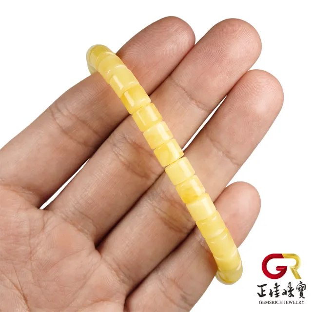【正佳珠寶】蜜蠟琥珀 頂級白金滿蜜 圓骨蜜蠟 7g 蜜蠟琥珀手珠｜日本彈力繩