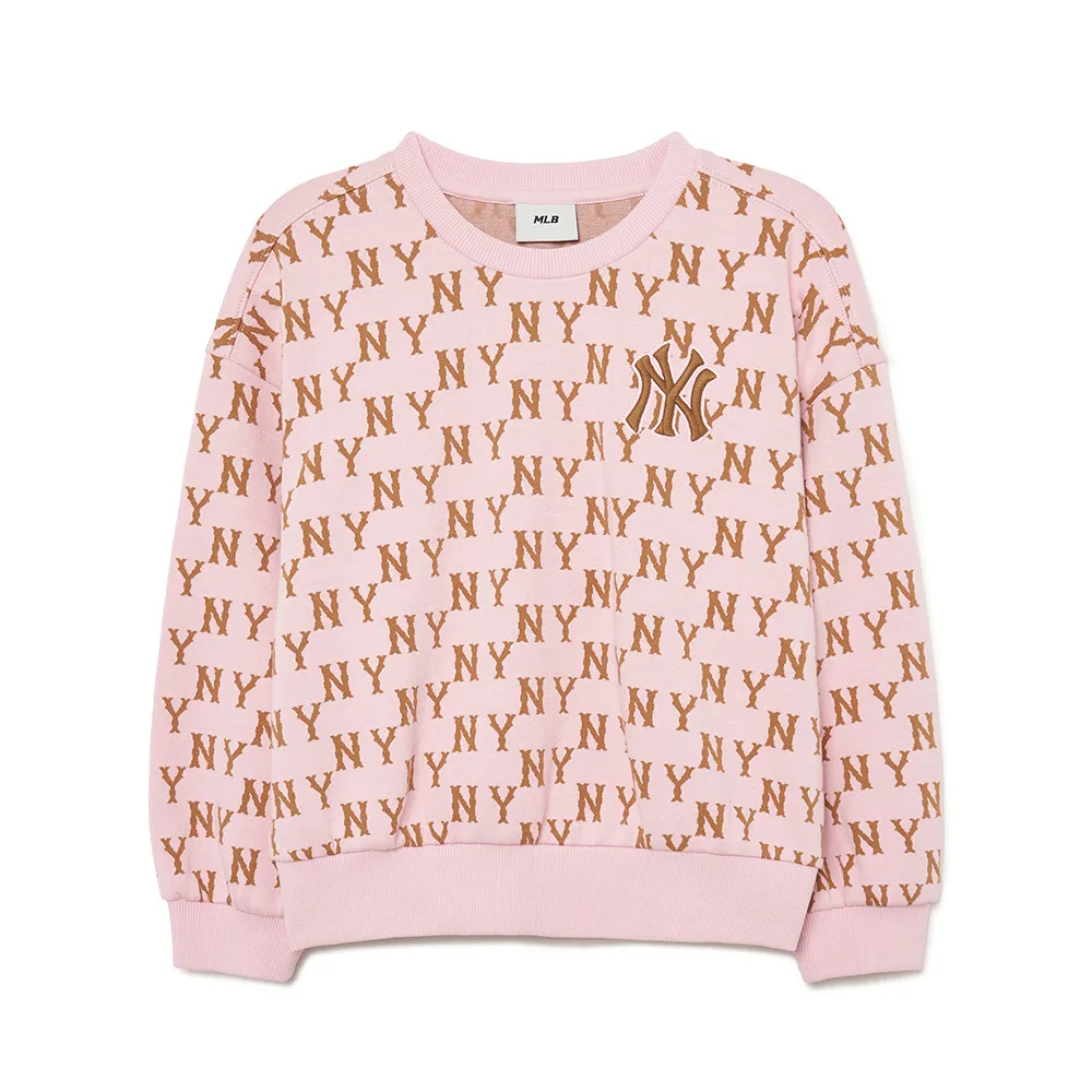 【MLB】童裝 大學T MONOGRAM系列 紐約洋基隊(7FMTM0434-50PKS)