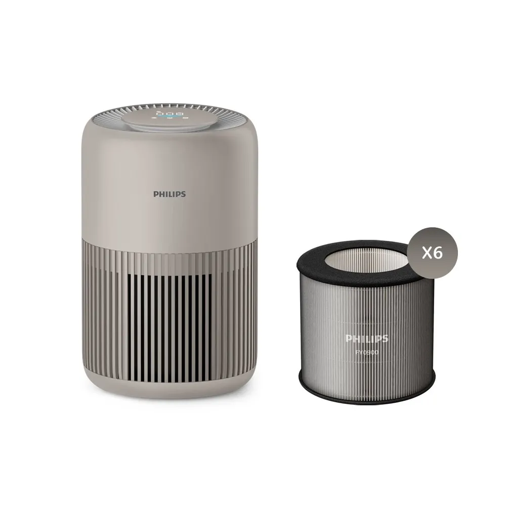 【Philips 飛利浦】零元入手AC0921★六年份濾網組★奈米級勁護濾網(FY0900/30)6入組★適用12坪(AC0921)