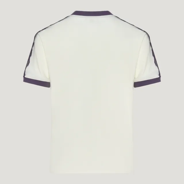 【adidas 愛迪達】Cali Tee W 女 T恤 運動上衣 休閒短袖 蕾絲 經典 米白(LF2332)