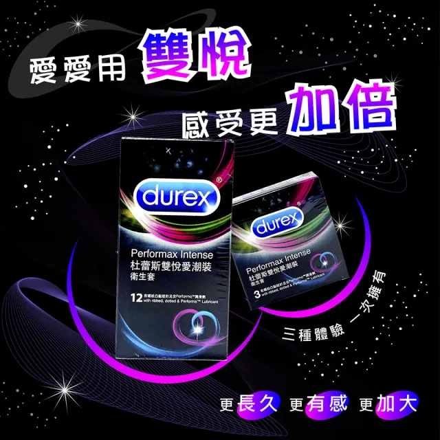 【Durex杜蕾斯】★雙悅愛潮型保險套12入/盒
