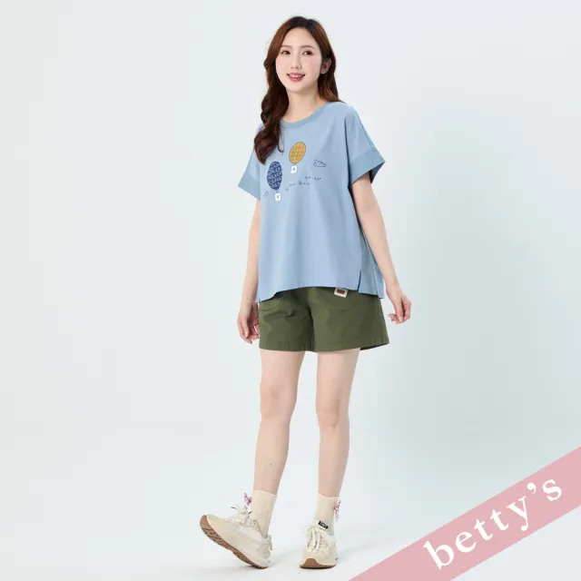 【betty’s 貝蒂思】熱氣球印花棉麻上衣(共二色)