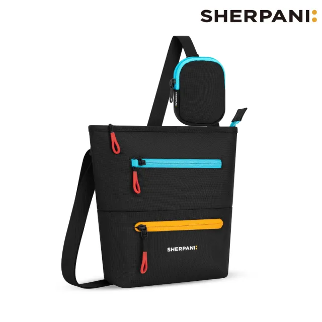 【Sherpani】雙11 RFID 防潑水多功能斜背包 26I Sadie 4L｜黑彩色 (RFID屏蔽 撥水 附零錢包)