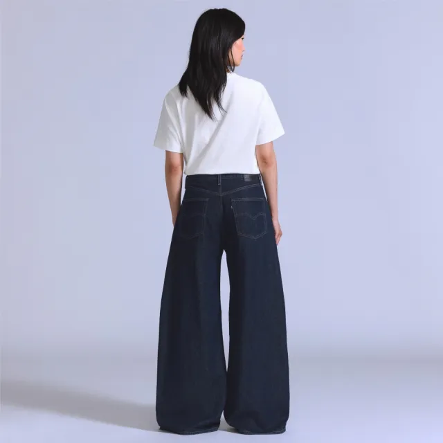 【LEVIS】BLUETAB™ 極寬鬆五口袋牛仔褲 / 萊賽爾纖維添加 / 深藍 女生牛仔褲 人氣新品 008X8-0002