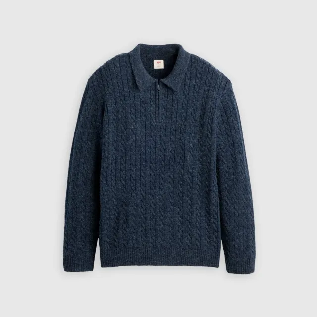 【LEVIS】Mason 四分之一拉鍊針織毛衣 / 羊毛混紡 男生上衣 熱賣單品 007T6-0002