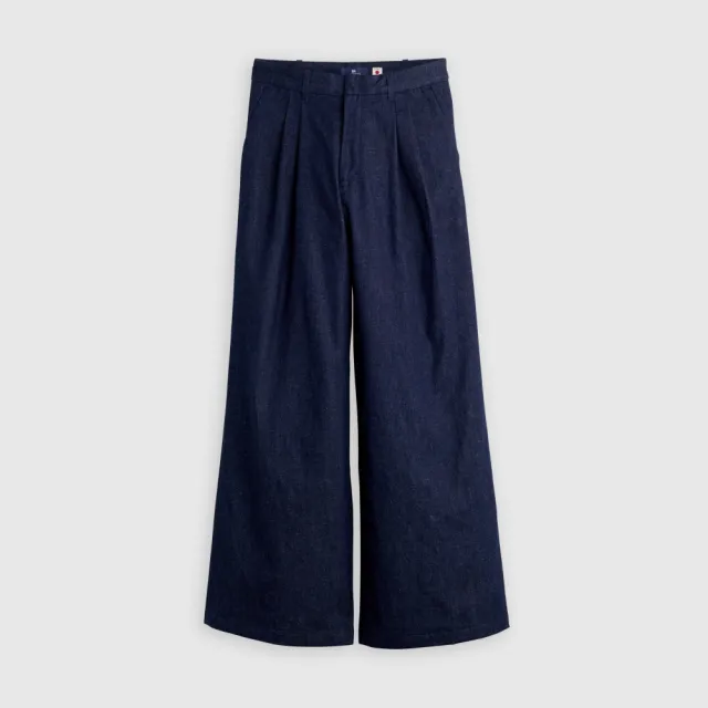 【LEVIS】BLUETAB™ 牛仔打褶西裝寬褲 / 原色 女生牛仔褲 人氣新品 006UA-0000
