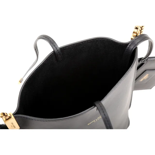 【YSL】Saint Laurent Suzanne 小牛皮鍊帶斜背包 附萬用包(黑色 肩背包 側肩包 鍊包)