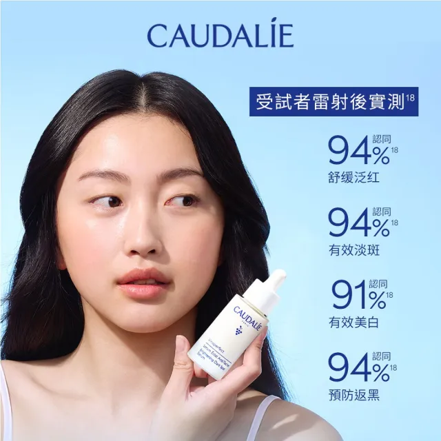 【CAUDALIE 歐緹麗】亮白精華聯名組(亮白精華液30ml+亮白精華露100ml) (momo x KINGJUN美妝聯名袋)
