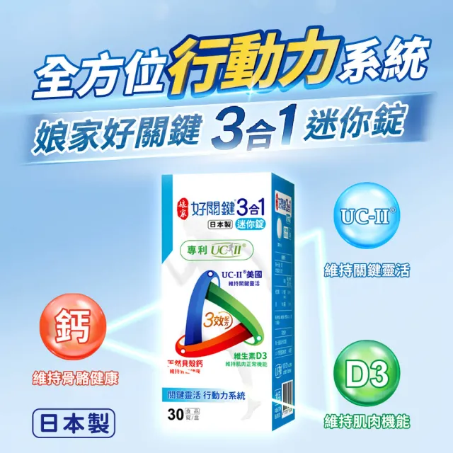【娘家】好關鍵3合1迷你錠30錠3盒組(UC-II.鈣)