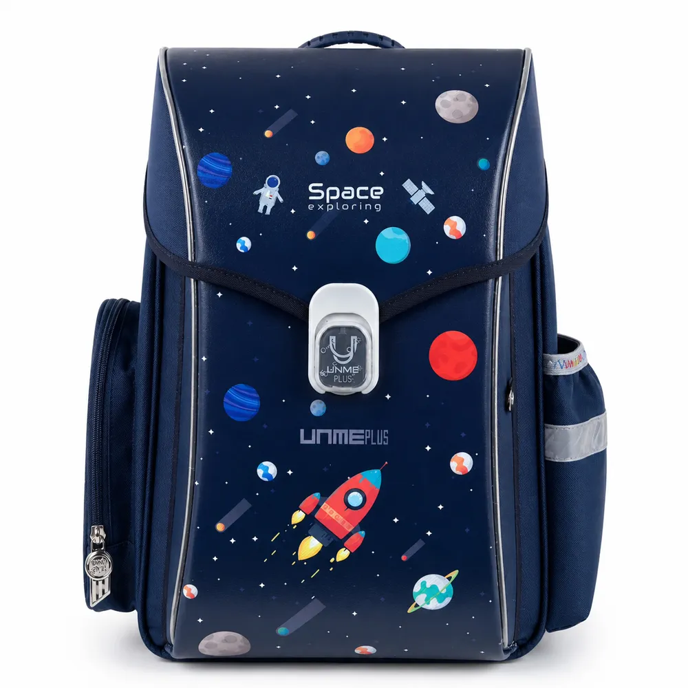 【UnMe】PLUS 夢想家 減壓 後背書包 磁扣書包 護脊書包 (星際太空軍藍色/低中年級120CM以上適用)