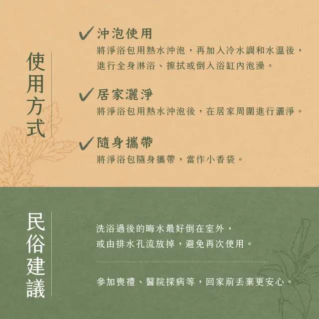 【JustHerb 香草集】安心專用淨浴包10入 x3包(艾草淨化好平安)