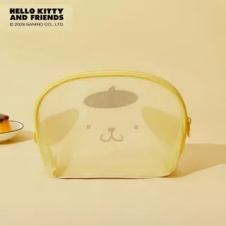 【SANRIO 三麗鷗】正版授權布丁狗透氣網布化妝包收納包零錢包(閨蜜女兒女友生日聖誕交換禮物)