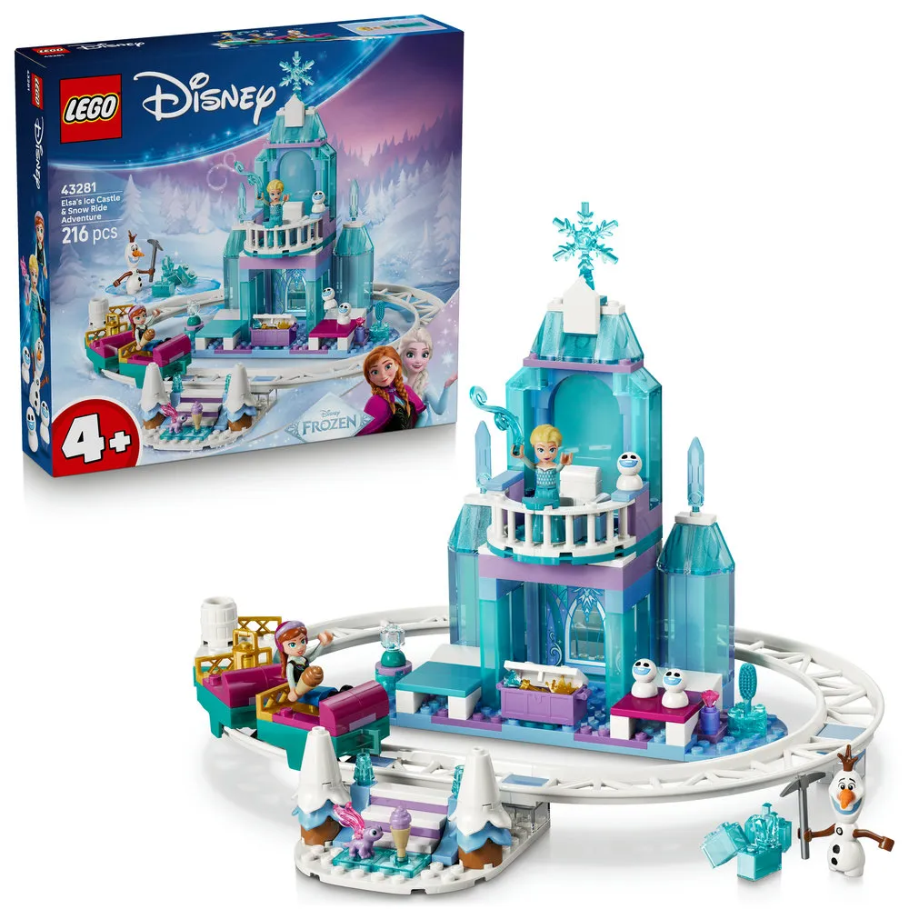 【LEGO 樂高】迪士尼公主系列 43281 艾莎的冰雪城堡和雪橇大冒險(雪寶 冰雪奇緣 積木 兒童玩具)