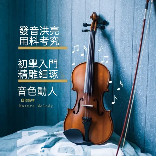 HANACO 實木小提琴 演奏級3/4+一套配件 初學者 入門練習小提琴全套小提琴(專業考級/弦樂器)