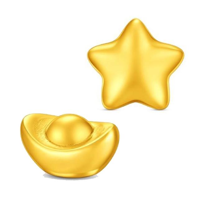 【周大福】網路限定款 小星星 1公克黃金金豆_計價黃金(贈小金豆瓶/夏季新品上市)