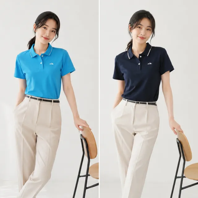 【遊遍天下】二件組 MIT台灣製女款抗UV吸濕排汗短袖POLO衫 多色多款 (M-5L 大尺碼)