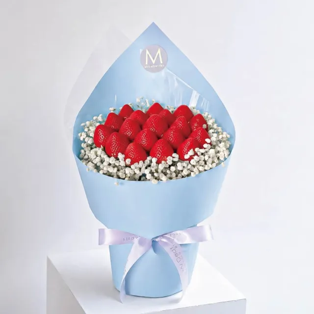 【MyDearStrawberries】皇家寶寶藍小大型草莓花束(水果花束/情人節/告白/生日禮物/超人氣花束/草莓)