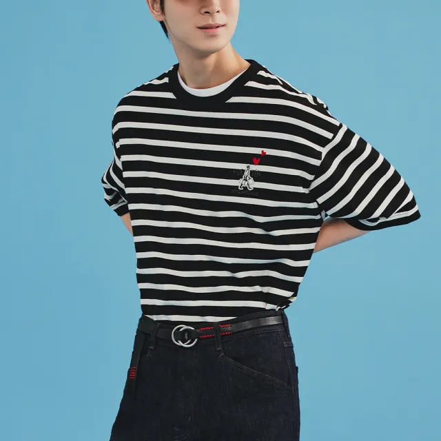 【PORTER INTERNATIONAL】條紋愛心 棉Tee(二色任選)
