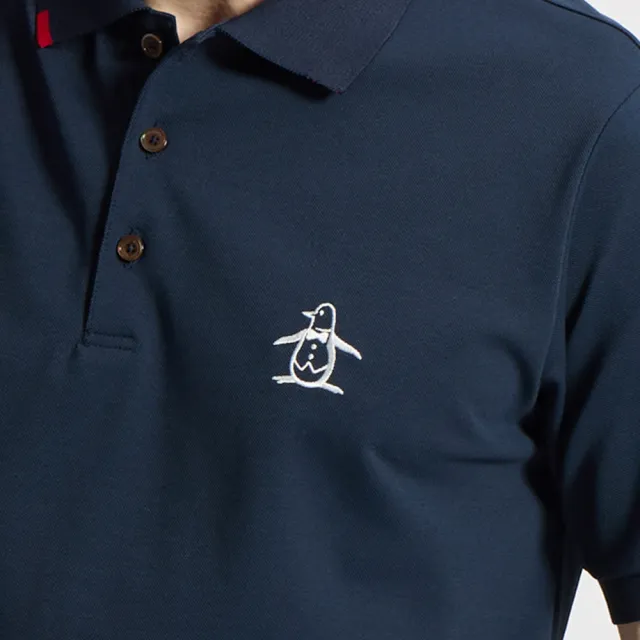 【Munsingwear】企鵝牌 男款深藍色 經典刺繡撞色點綴短袖 Polo 衫 MGXJ2026