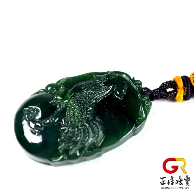 【正佳珠寶】和田碧玉_天然Ａ貨｜十二生肖 雞｜中國結吊墜(雞｜精密高質感雕刻：CNJ3825-10)