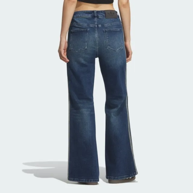 【adidas 愛迪達】Crft Flair Pant 女 水洗喇叭褲 深藍 牛仔 丹寧 百搭(KT3174)