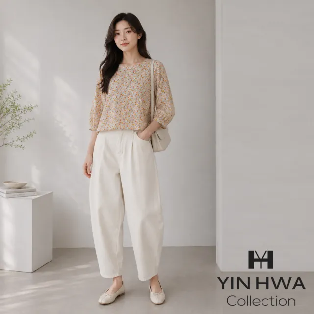 【YIN HWA 盈樺】C`EST MOIJEU 甜美小碎花印花圖案襯衫