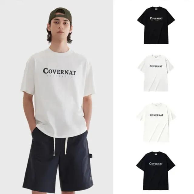 【COVERNAT】男女款- Logo短袖T恤 (UNI短袖上衣 黑/萊姆綠/燕麥/白色)