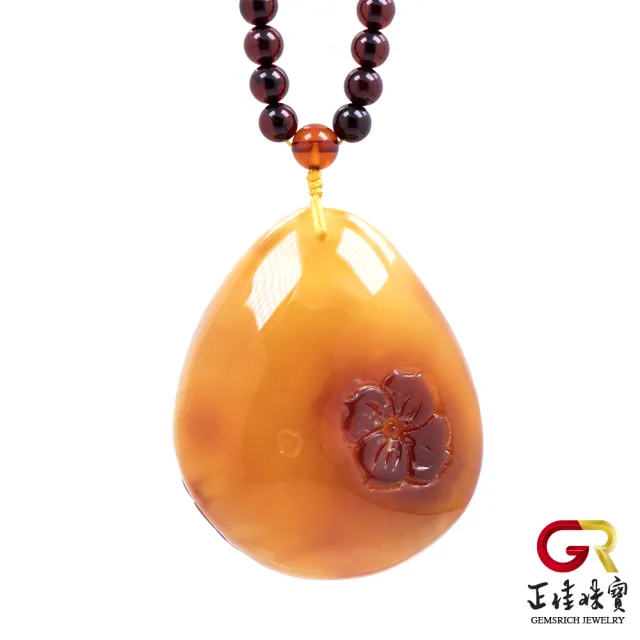 【正佳珠寶】蜜蠟琥珀 紅皮金絞蜜 年年有餘 蜜蠟吊墜｜特製棉繩(附鑑定證書)