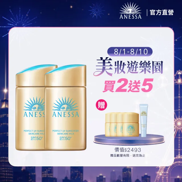 【ANESSA 安耐曬】金鑽高效防曬露5X超值2入組