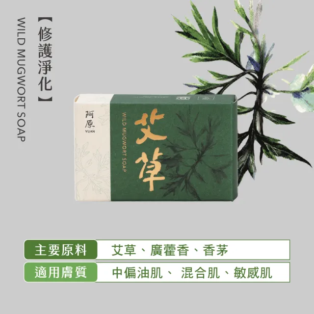 【阿原】momo獨家-艾草皂100gx10入(手工皂.修護淨化.香茅精油.潔膚.獨家組)