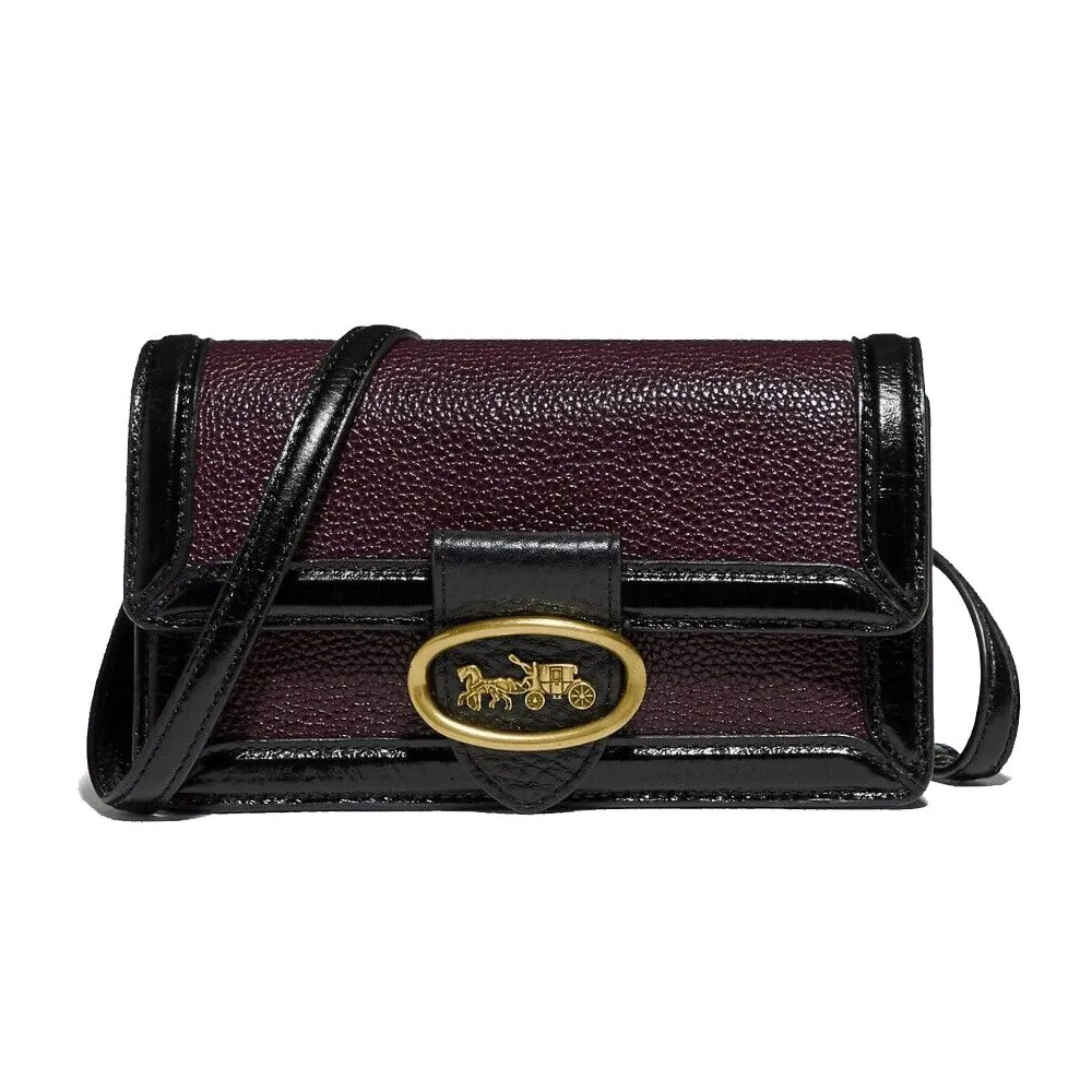 【COACH】馬車LOGO拼色皮革腰包