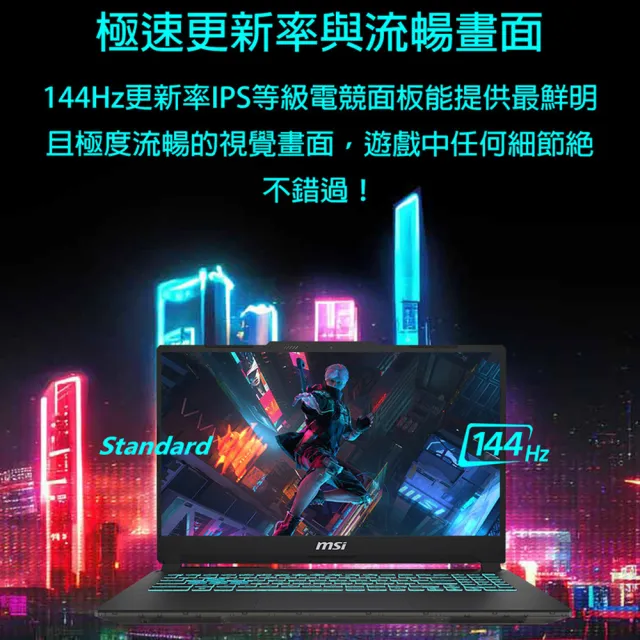 【MSI 微星】15.6吋i7-13620H RTX4050電競筆電(Cyborg 15/8G/512G SSD/W11/Black Edition A13VE-2468TWNN)