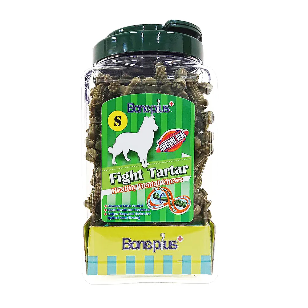 【Bone Plus】超效動能雙頭潔牙骨桶裝1100G(狗零食、狗潔牙、耐咬、寵物潔牙、寵物零食、BonePlus、魔法村)